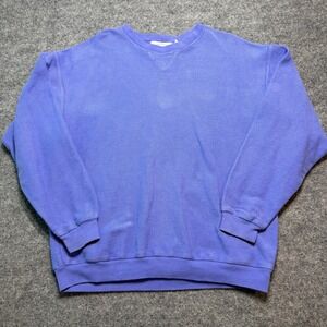 COLUMBIAKNIT Vintage Purple Textured Cotton Sweatshirt Made in USA Womens Medium